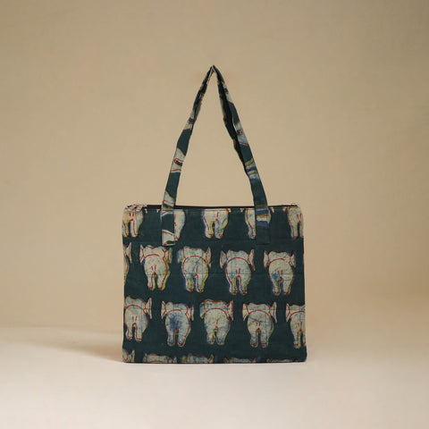 Green - Handcrafted Quilted Handbag 19