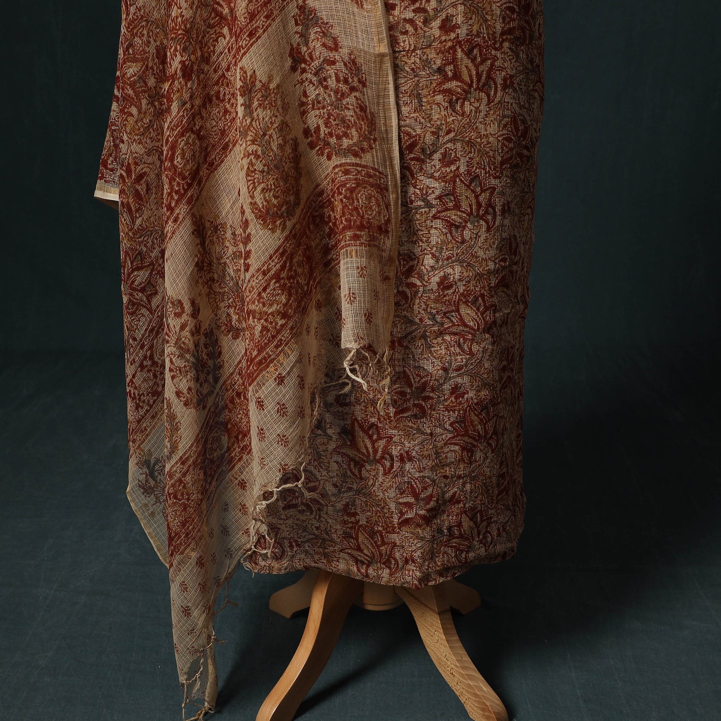 Pedana Kalamkari Block Print Kota Doria Cotton 2pc Unstitched Dress Material Kurta Set 46