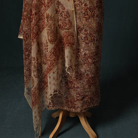 Pedana Kalamkari Block Print Kota Doria Cotton 2pc Unstitched Dress Material Kurta Set 46