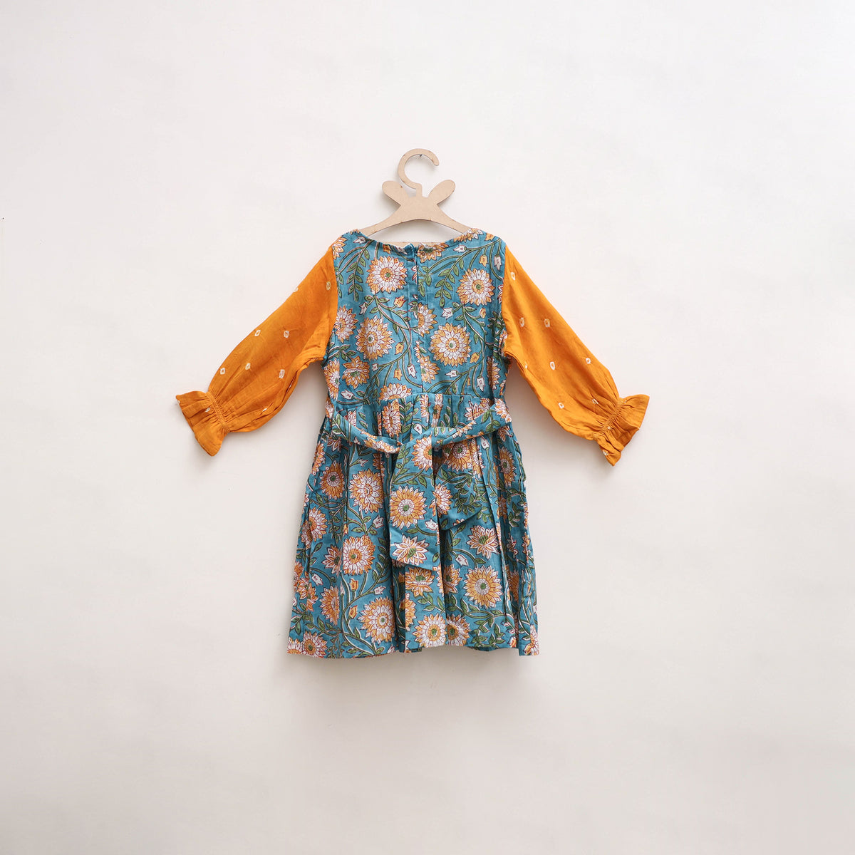 Pure Cotton Girls Frock Dress in Sanganeri Floral Print (3-4 Years) 12