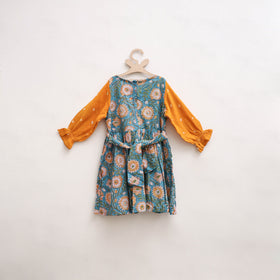 Pure Cotton Girls Frock Dress in Sanganeri Floral Print (3-4 Years) 12