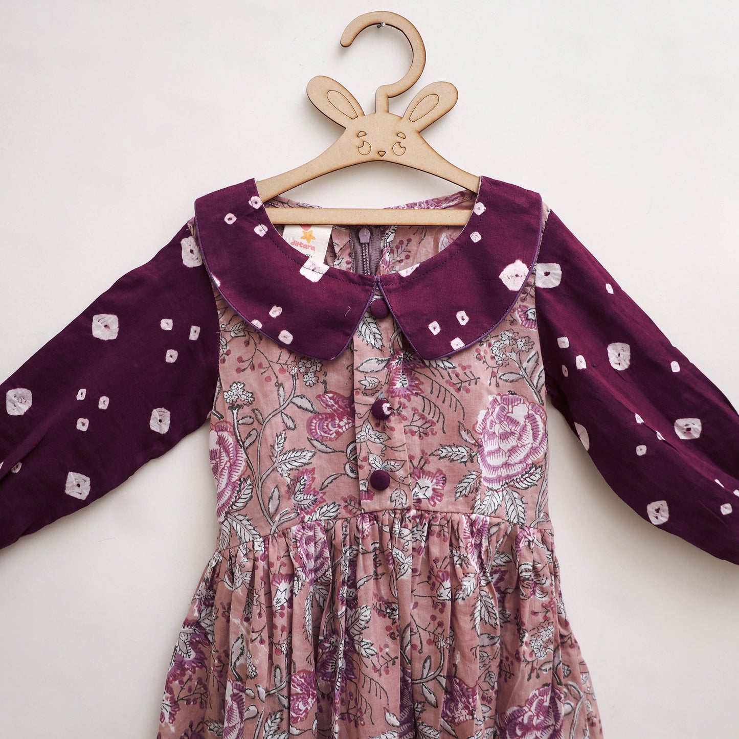 Pure Cotton Girls Frock Dress in Sanganeri Floral Print (3-4 Years) 13