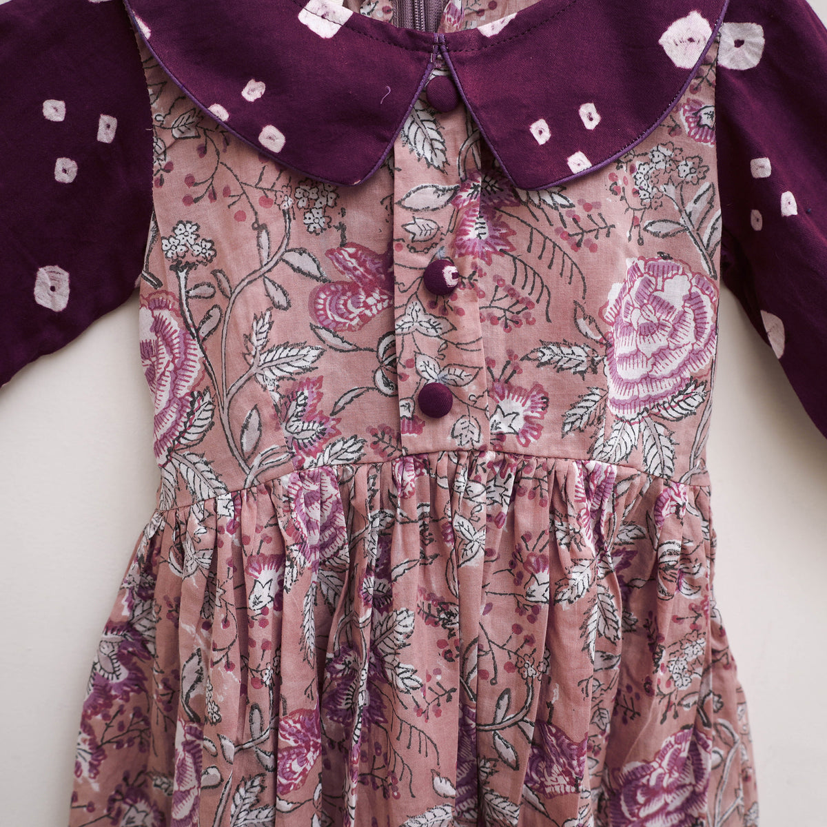 Pure Cotton Girls Frock Dress in Sanganeri Floral Print (3-4 Years) 13