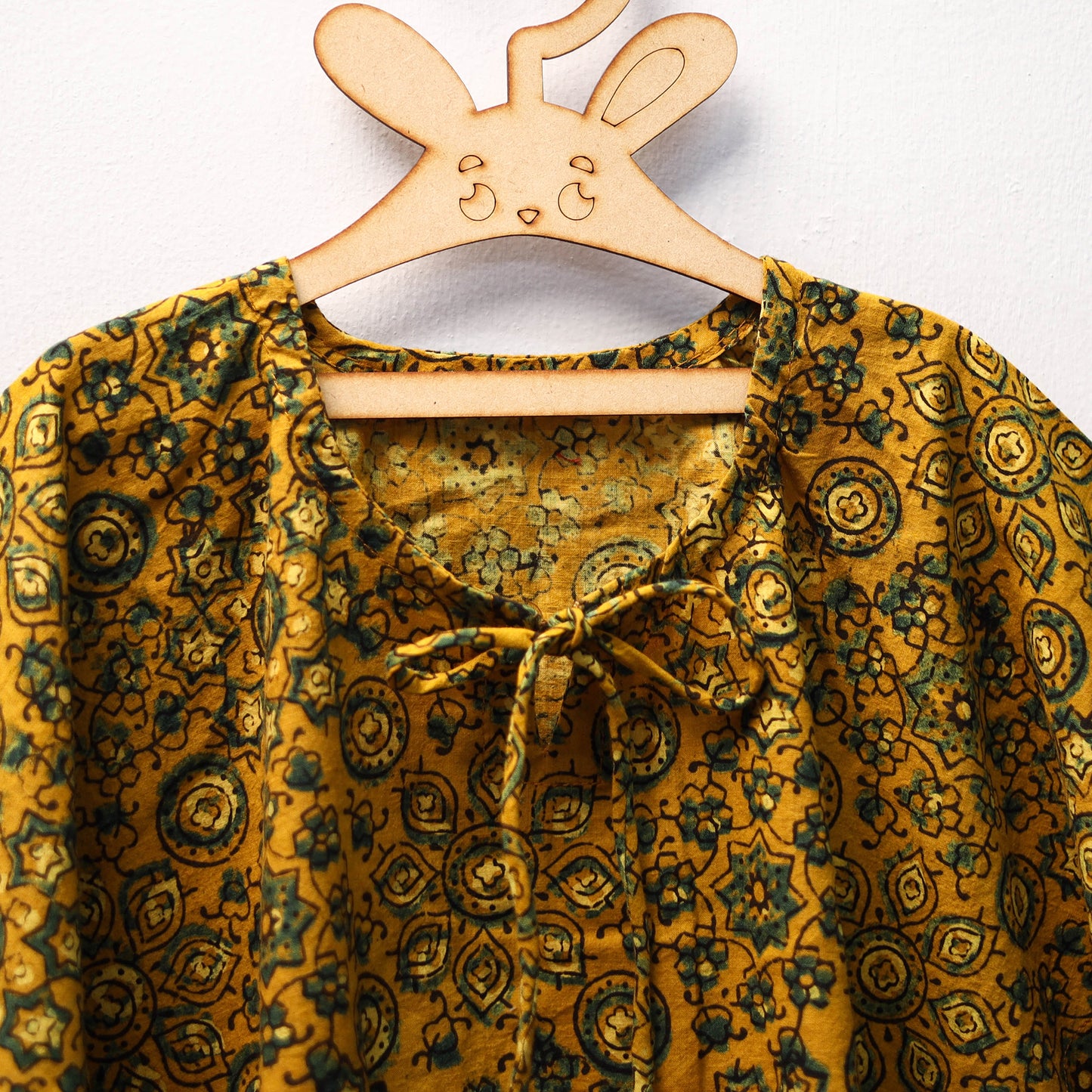 Yellow - cotton kids kaftan (3-4 years) 41 - handcrafted