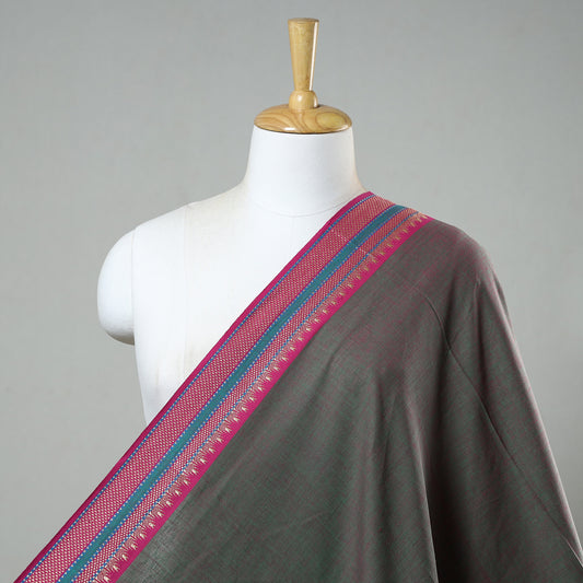 Green - Prewashed Dharwad Cotton Thread Border Fabric 12