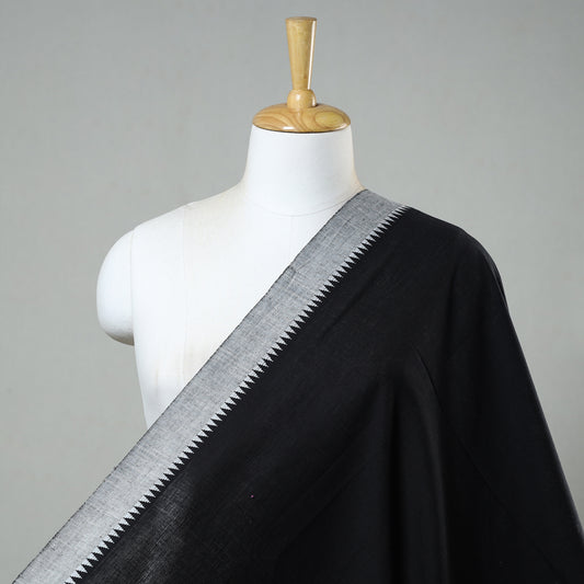 Black - Prewashed Dharwad Cotton Thread Border Fabric 14