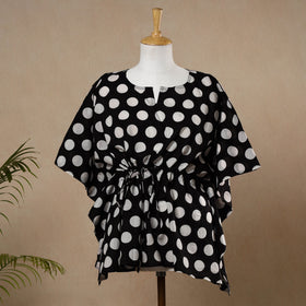  Hand Printed Cotton Kaftan with Tie-Up Waist 