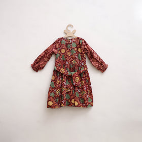 Pure Cotton Girls Frock Dress in Sanganeri Floral Print (3-4 Years) 15
