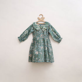 Pure Cotton Girls Frock Dress in Sanganeri Floral Print (3-4 Years) 16