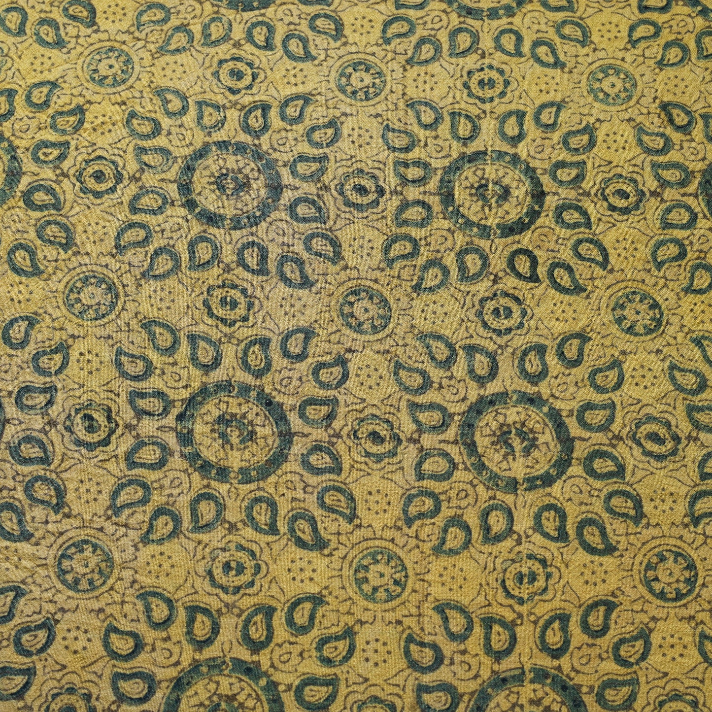 Yellow - pure wool handloom natural dyed fabric 12