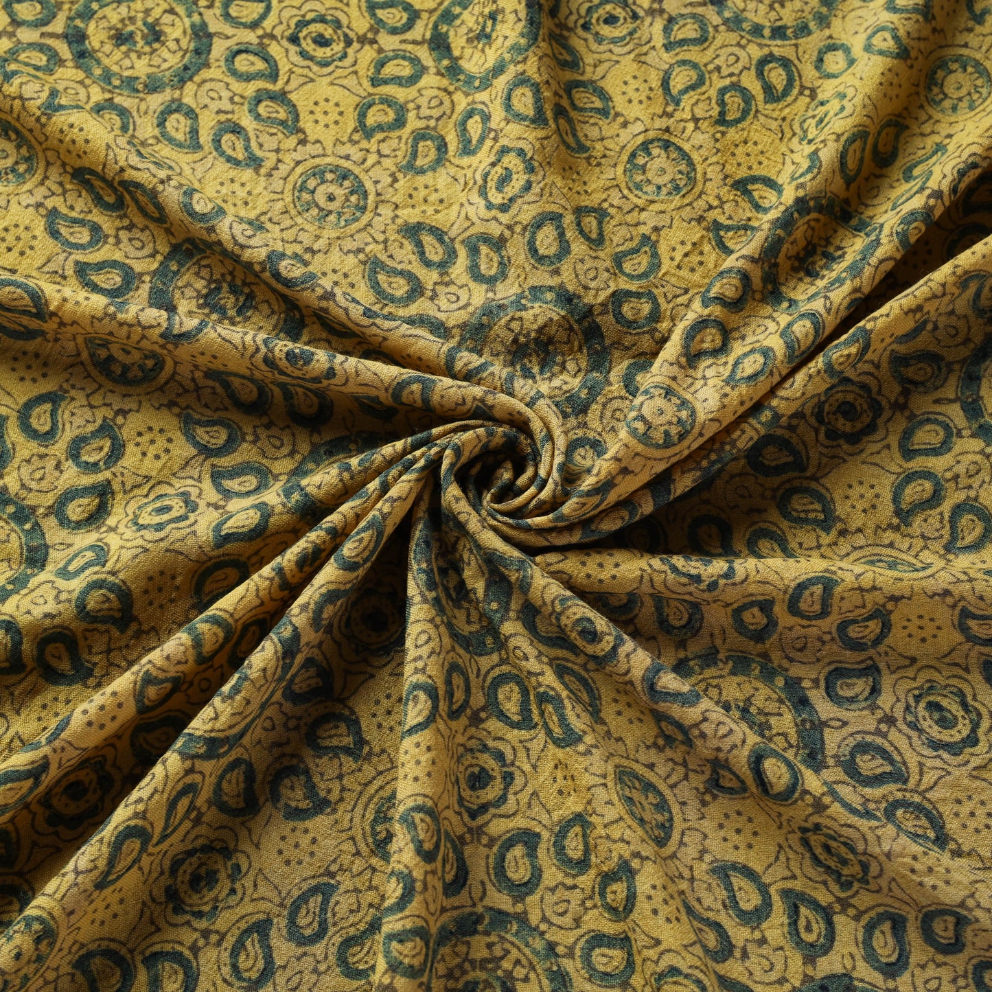 Yellow - pure wool handloom natural dyed fabric 12