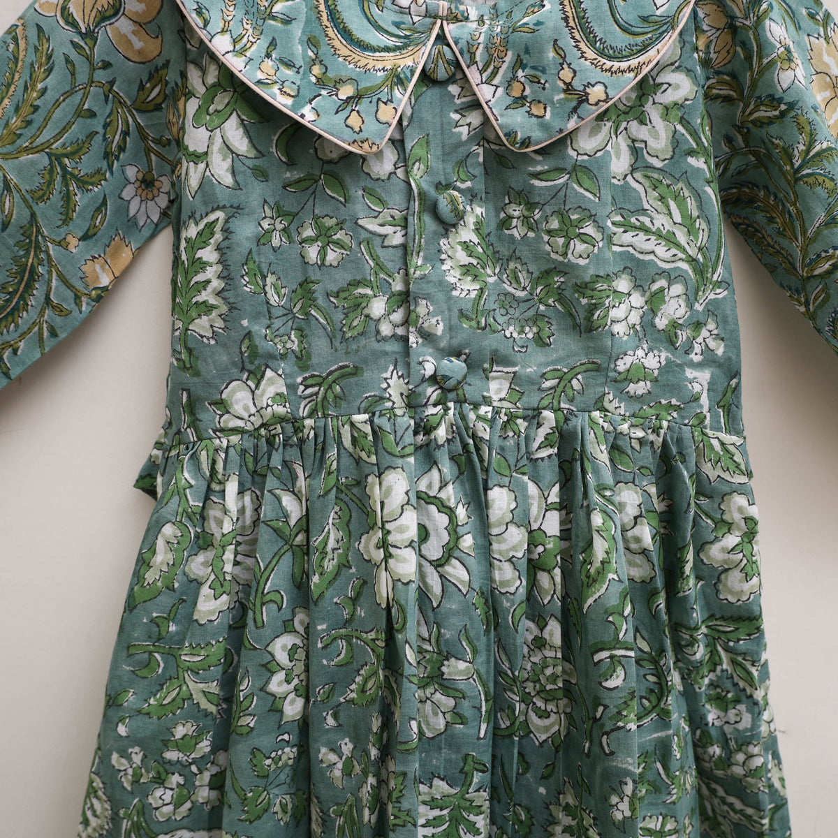 Pure Cotton Girls Frock Dress in Sanganeri Floral Print (3-4 Years) 17