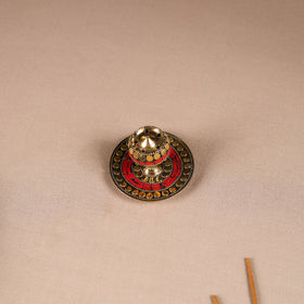 Tibetan stone work white metal incense stick holder 30