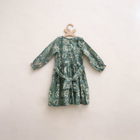 Pure Cotton Girls Frock Dress in Sanganeri Floral Print (3-4 Years) 17