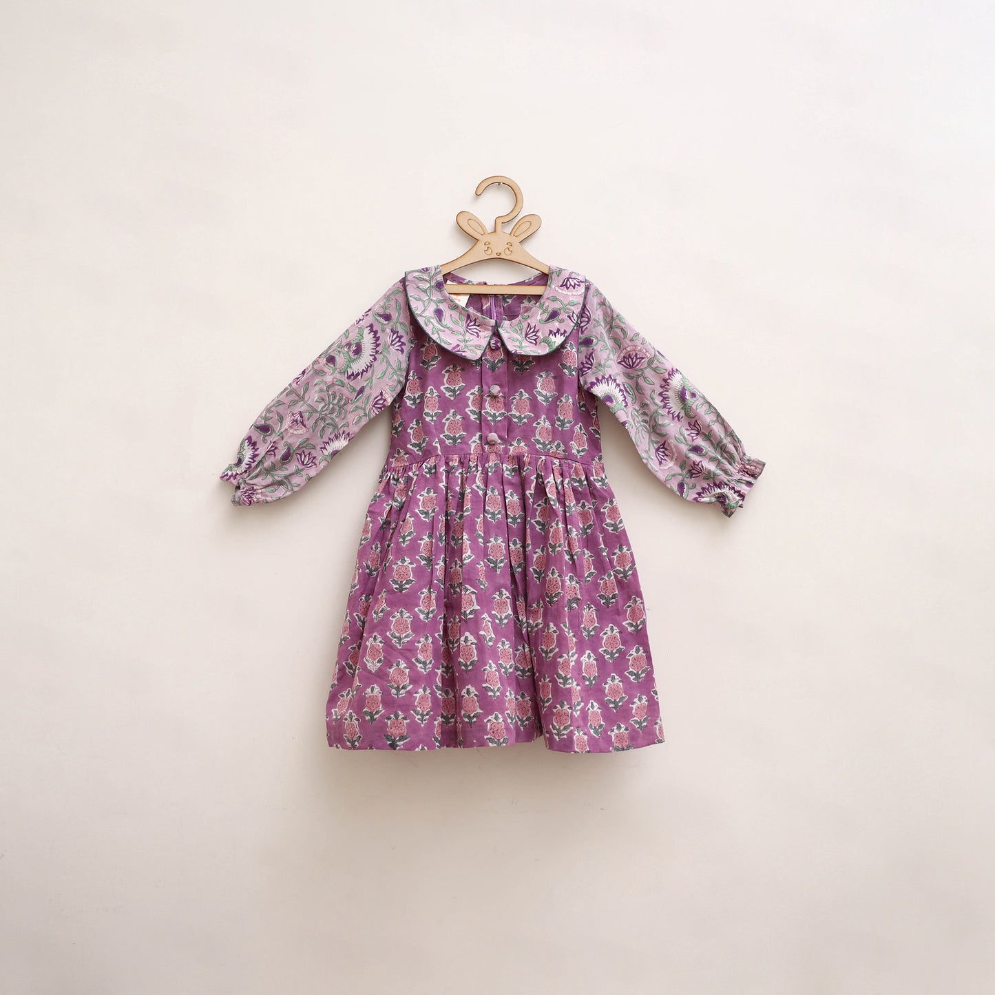 Pure Cotton Girls Frock Dress in Sanganeri Floral Print (3-4 Years) 18