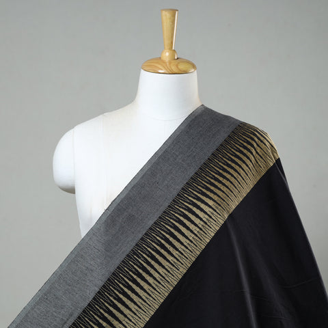 Black - Prewashed Dharwad Cotton Thread Border Fabric 26