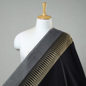 Black - Prewashed Dharwad Cotton Thread Border Fabric 26