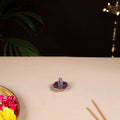 Tibetan Ganesha Stone Work White Metal Incense Stick Holder 16
