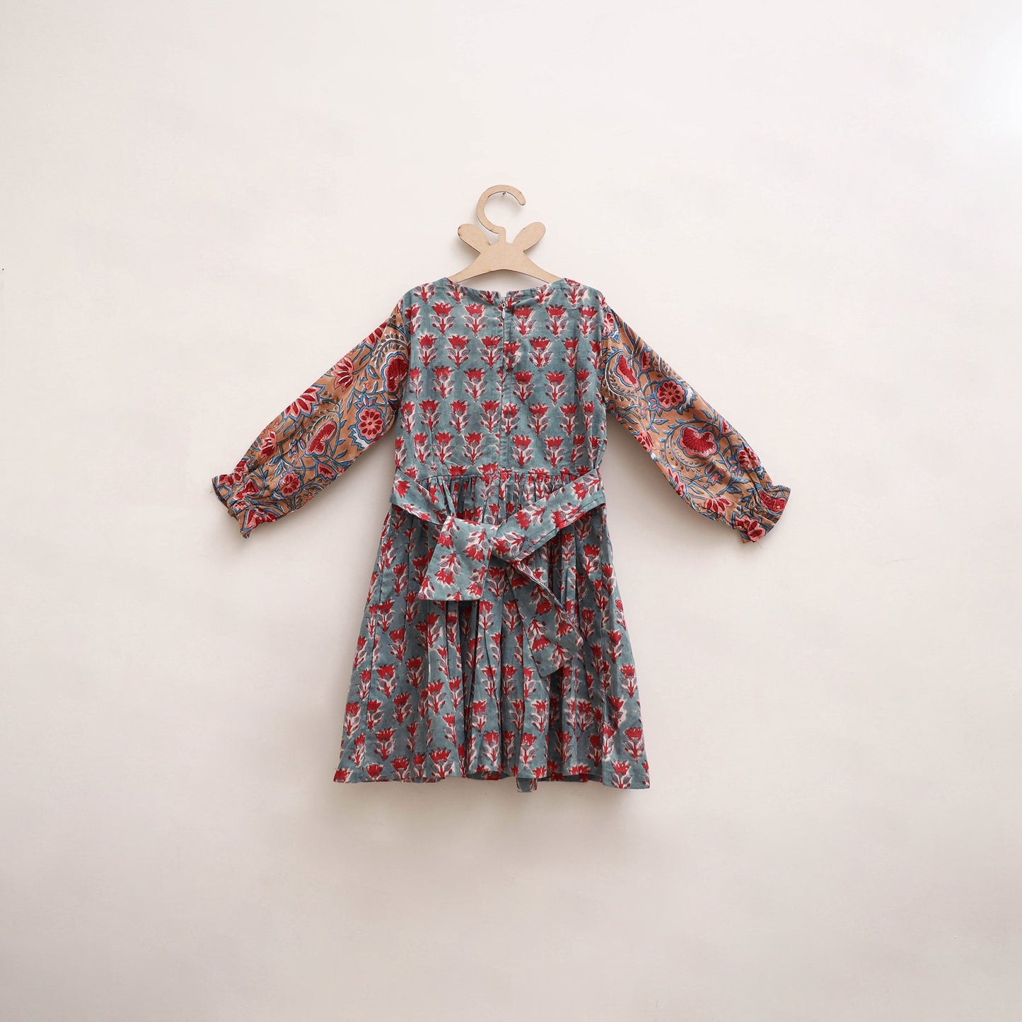 Pure Cotton Girls Frock Dress in Sanganeri Floral Print (3-4 Years) 19