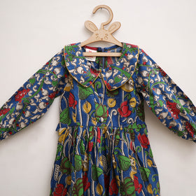 Pure Cotton Girls Frock Dress in Kalamkari Print (3-4 Years) 20