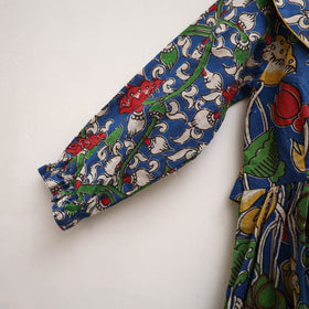 Pure Cotton Girls Frock Dress in Kalamkari Print (3-4 Years) 20