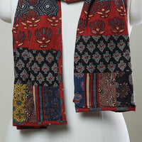 Multicolor - Patchwork Cotton Stole in Ajrakh Block Prints 03