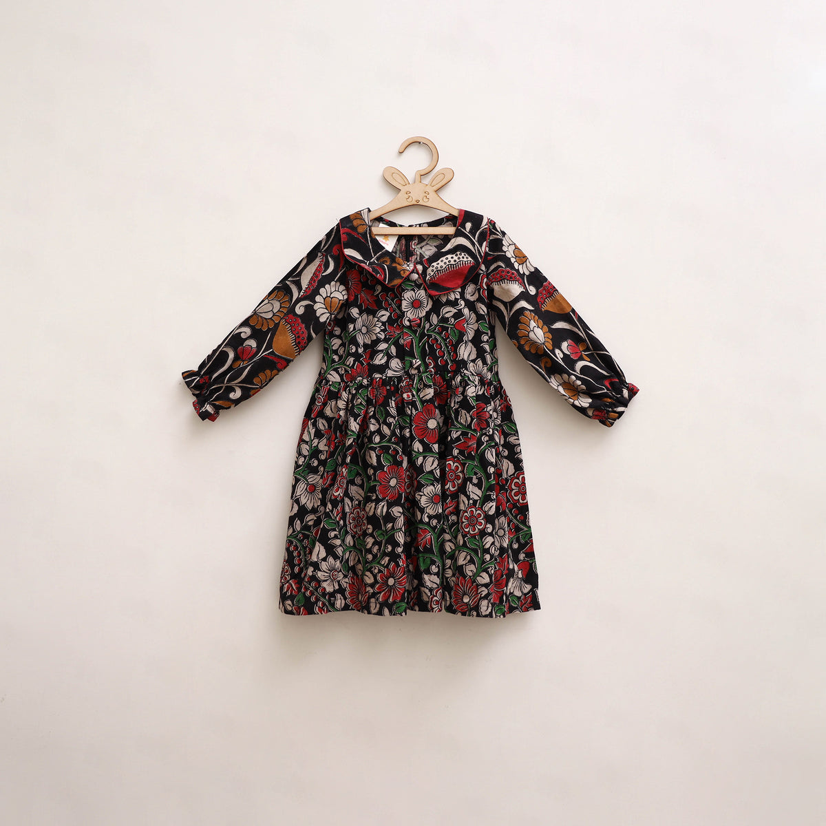 Pure Cotton Girls Frock Dress in Kalamkari Print (3-4 Years) 21
