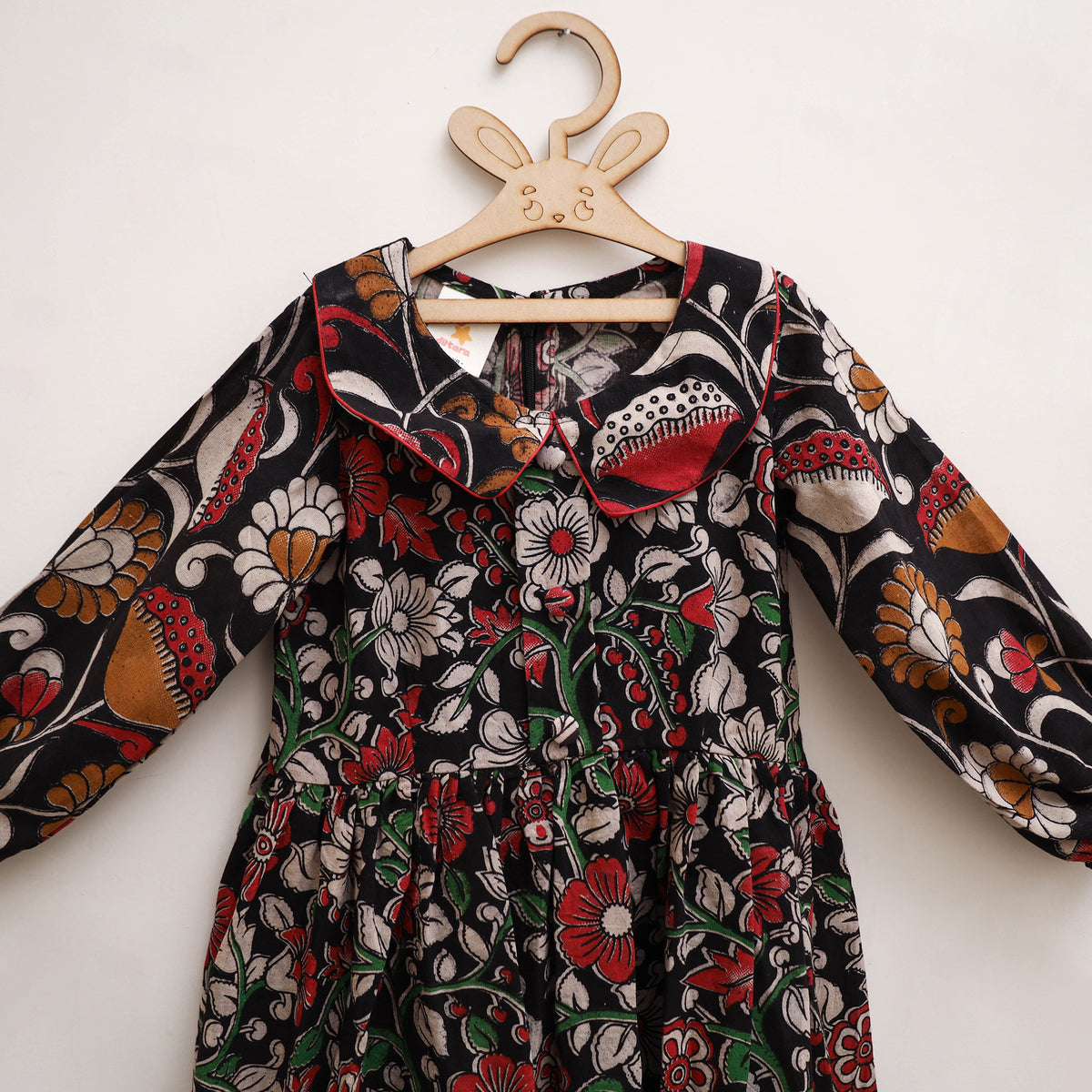 Pure Cotton Girls Frock Dress in Kalamkari Print (3-4 Years) 21