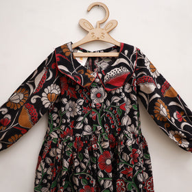 Pure Cotton Girls Frock Dress in Kalamkari Print (3-4 Years) 21