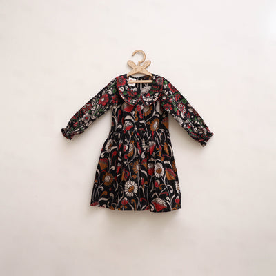 Pure Cotton Girls Frock Dress in Kalamkari Print (3-4 Years) 22