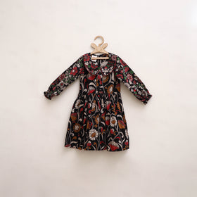 Pure Cotton Girls Frock Dress in Kalamkari Print (3-4 Years) 22