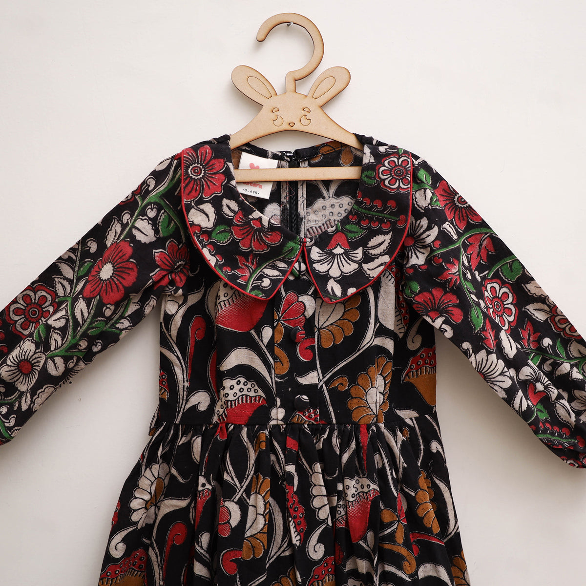 Pure Cotton Girls Frock Dress in Kalamkari Print (3-4 Years) 22