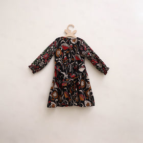 Pure Cotton Girls Frock Dress in Kalamkari Print (3-4 Years) 22