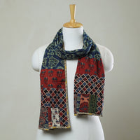 Multicolor - Patchwork Cotton Stole in Ajrakh Block Prints 13