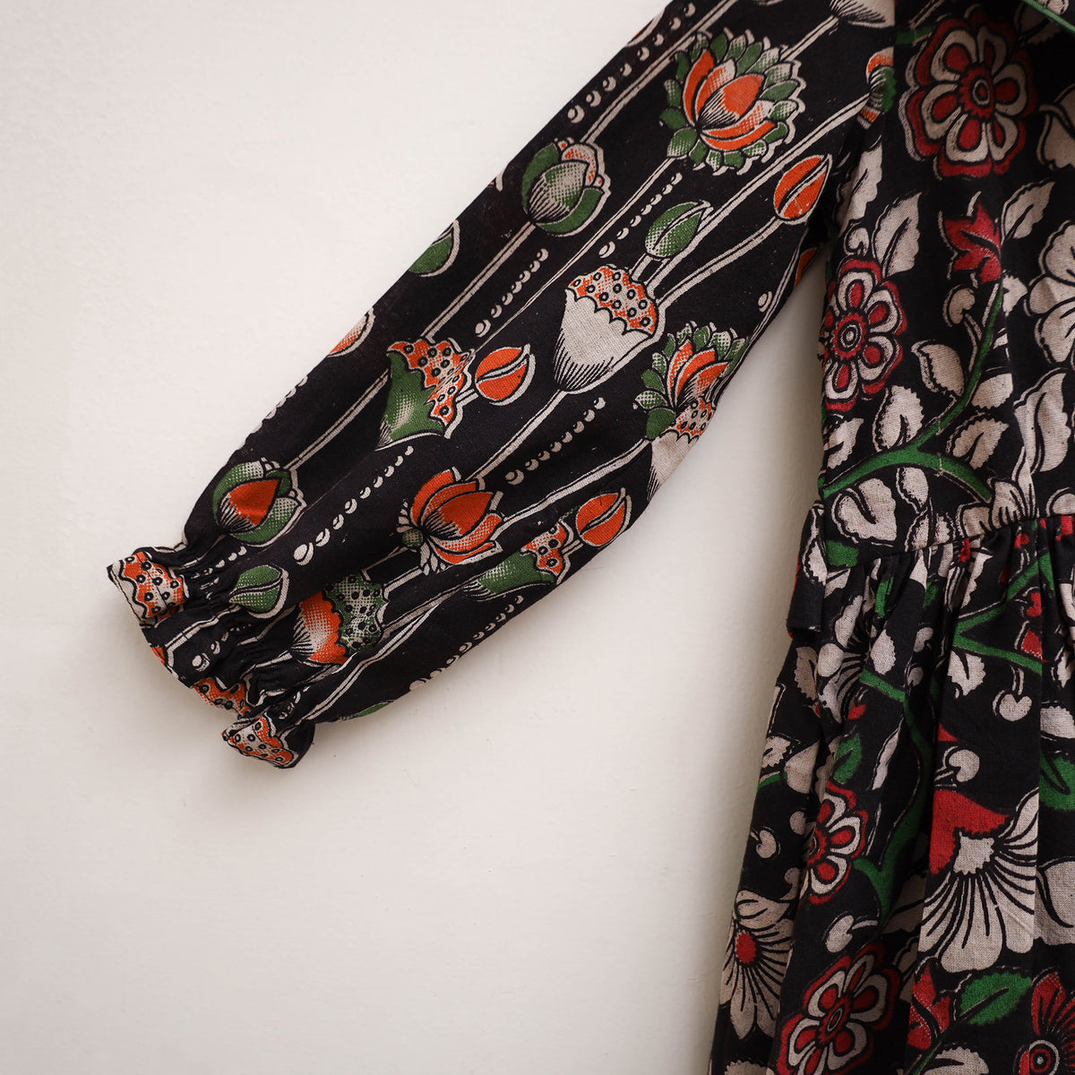 Pure Cotton Girls Frock Dress in Kalamkari Print (3-4 Years) 23