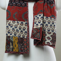 Multicolor - Patchwork Cotton Stole in Ajrakh Block Prints 17