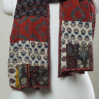 Multicolor - Patchwork Cotton Stole in Ajrakh Block Prints 38