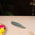 Tibetan Leaf Stone Work White Metal Incense Stick Holder 20