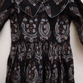 Pure Cotton Girls Frock Dress in Ajrakh Block Print (3-4 Years) 28