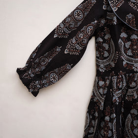 Pure Cotton Girls Frock Dress in Ajrakh Block Print (3-4 Years) 28
