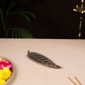Tibetan Leaf Stone Work White Metal Incense Stick Holder 21