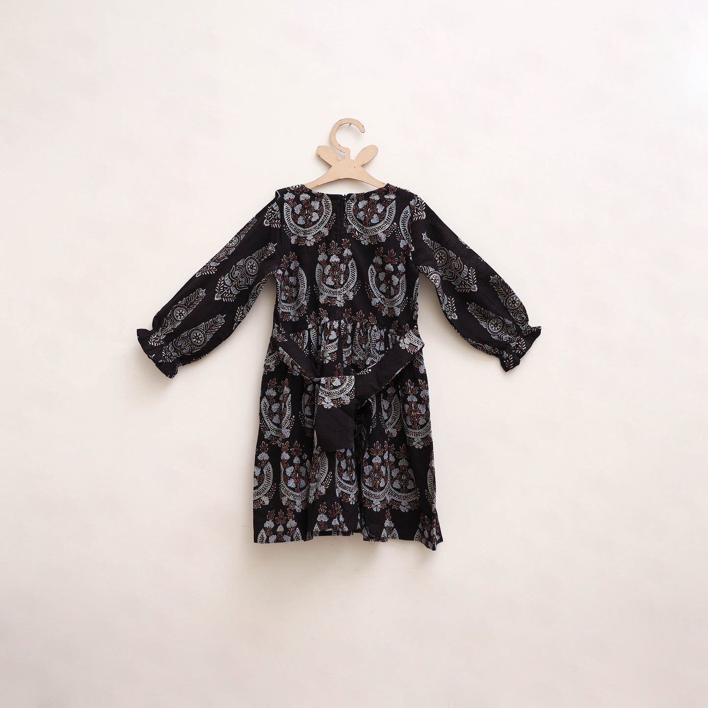 Pure Cotton Girls Frock Dress in Ajrakh Block Print (3-4 Years) 28