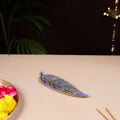 Tibetan Leaf Stone Work White Metal Incense Stick Holder 22