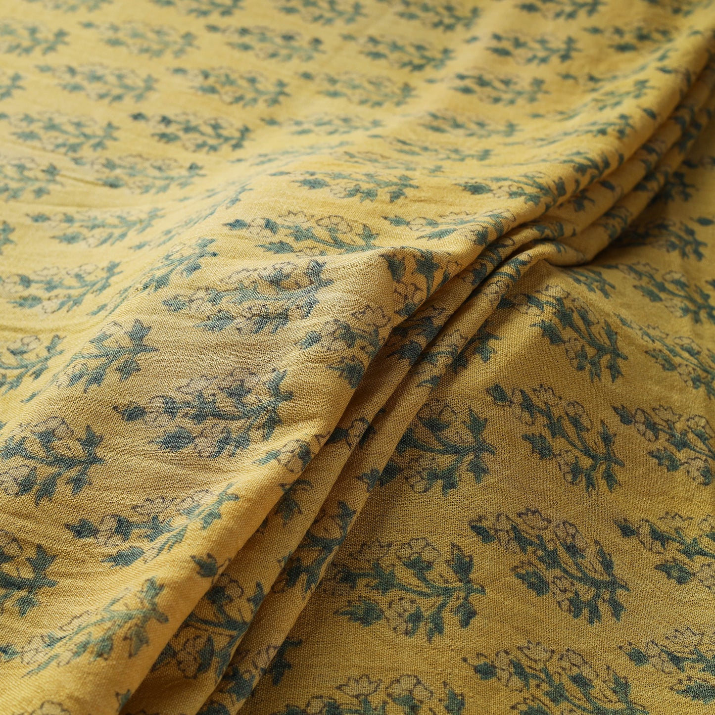 Yellow - pure wool handloom natural dyed fabric 25