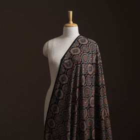 Ajrakh Hand Block Print Natural Dyed Crepe Silk Fabric 34