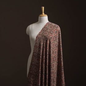 Ajrakh Hand Block Print Natural Dyed Crepe Silk Fabric 23
