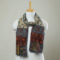 Multicolor - Patchwork Cotton Stole in Ajrakh Block Prints 47