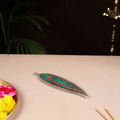 Tibetan Leaf Stone Work White Metal Incense Stick Holder 25