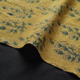 Yellow - pure wool handloom natural dyed fabric 25