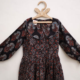 Pure Cotton Girls Frock Dress in Ajrakh Block Print (3-4 Years) 30